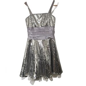 Masquerade Sparkling Silver Dress Size 4